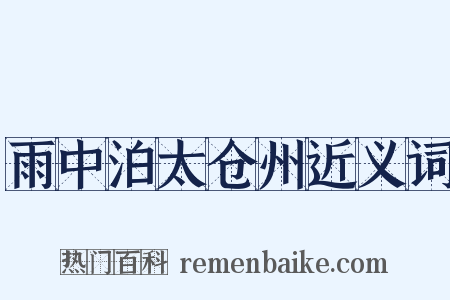 雨中泊太仓州近义词是什么意思的图片